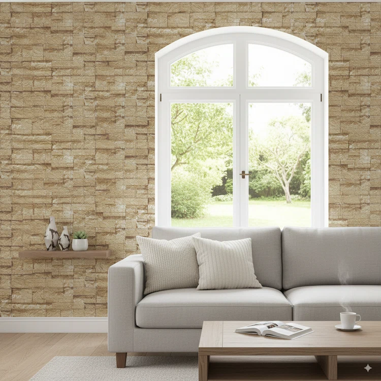 Brick Like Patterned Peel and Stick Wallpaper
